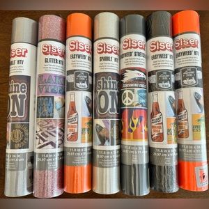 NWT, Lot of 7, Siser HTV heat transfer crafting vinyl, Cricut, heat press